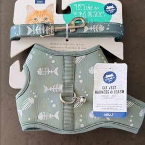 Green Cat Vest Harness & Leash
